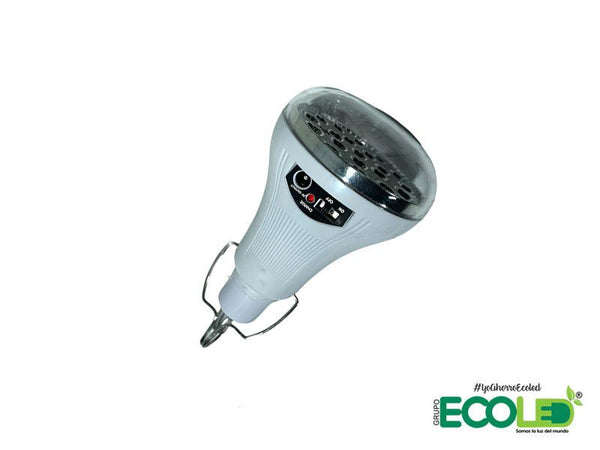 Bombillo recargable USB 10W con panel solar