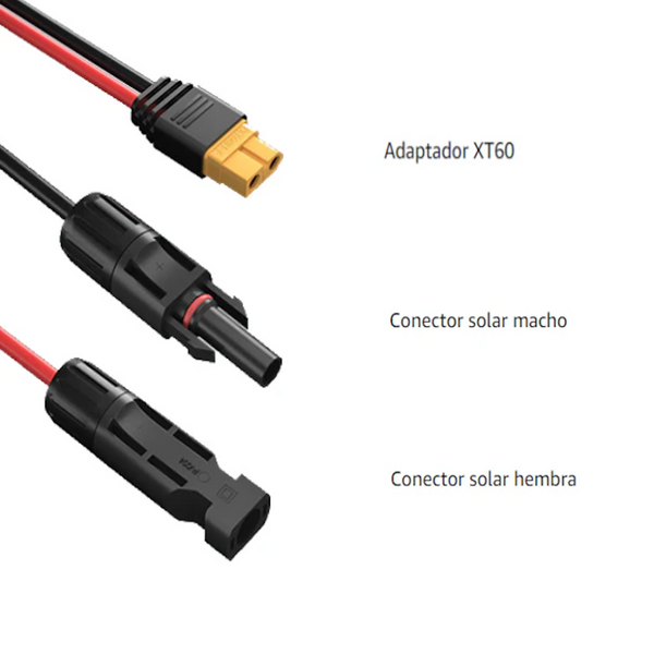 Cable de Conexión Para Panel Solar de MC4 A XT60 EcoFlow 5 mts