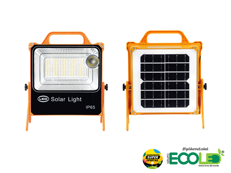 Reflector solar portátil luz camping y flash Rojo - Azul De 100W Y 200W