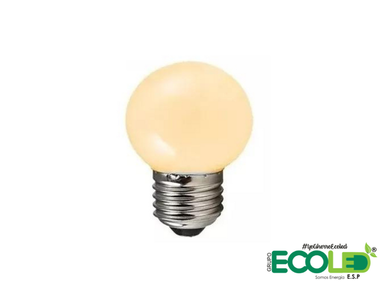 UNIDAD BOMBILLO LED 1W COLORES PINPONG DECORATIVO