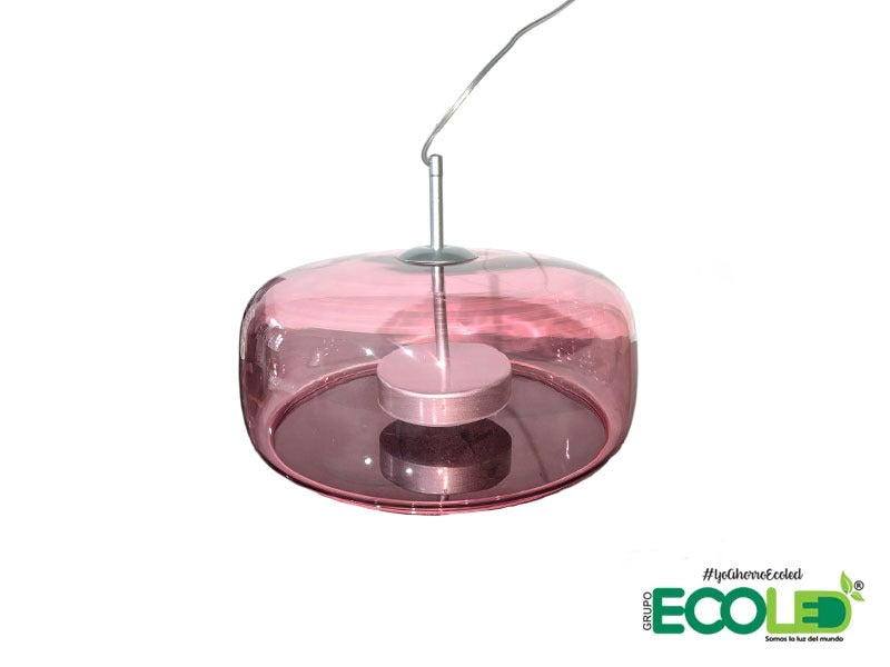 Lampara Colgante Tiana Pink en Cristal - Luz Cálida
