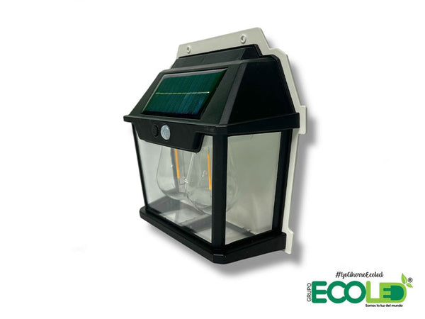 Aplique Doble Bombillo Solar Con Sensor