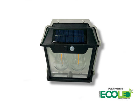Aplique Doble Bombillo Solar Con Sensor