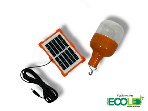 Bombilla LED portátil con carga solar 10W
