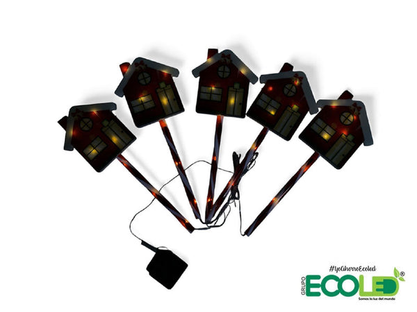 Luz Navideña De Estaca Solar Tipo Casa