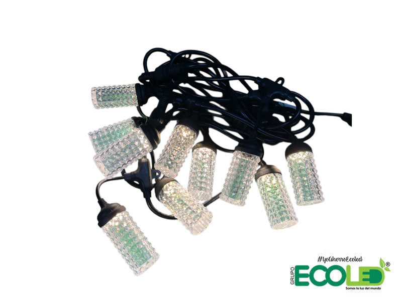 Lámpara de techo de columna tipo mazorca, guirnalda de luces LED Cálida