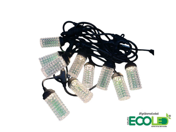 Lámpara de techo de columna tipo mazorca, guirnalda de luces LED Cálida