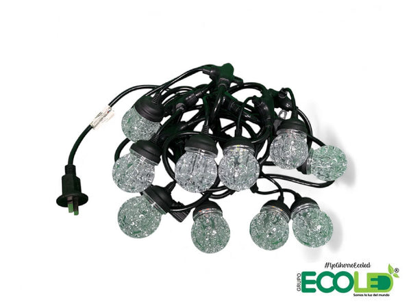 Ramal negro 5 metros con bombillos multicolor