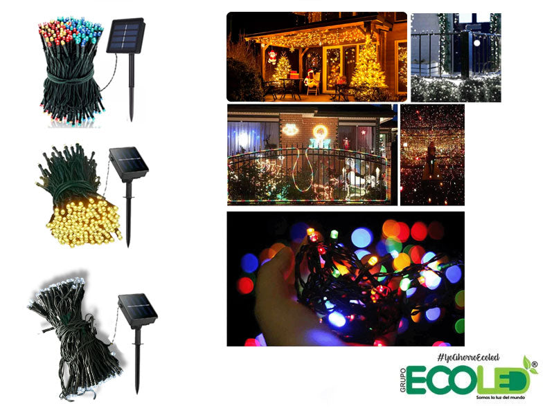 Luz Led Lineal 20 Metros Panel Solar 200 Leds