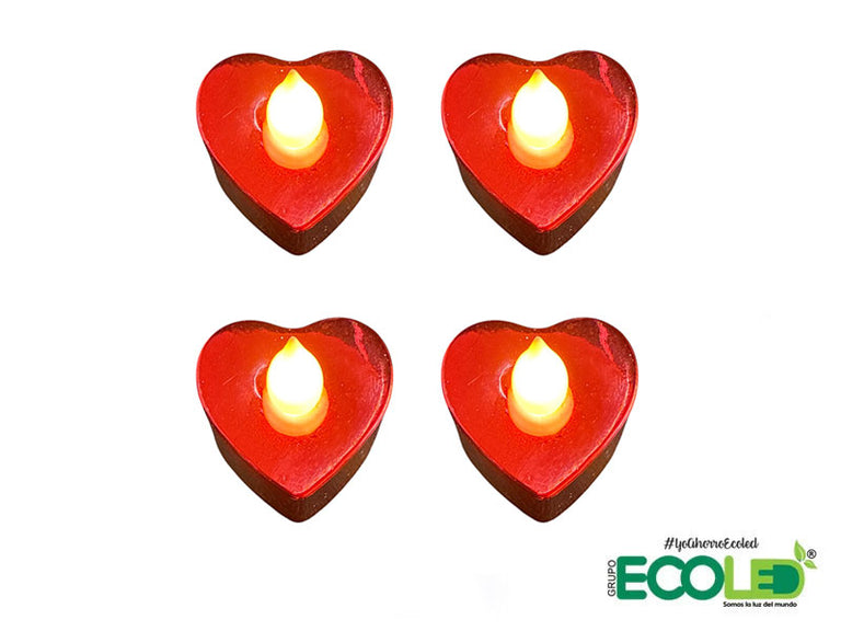 Vela Led Corazón Cálida  (Caja X 24 Und)