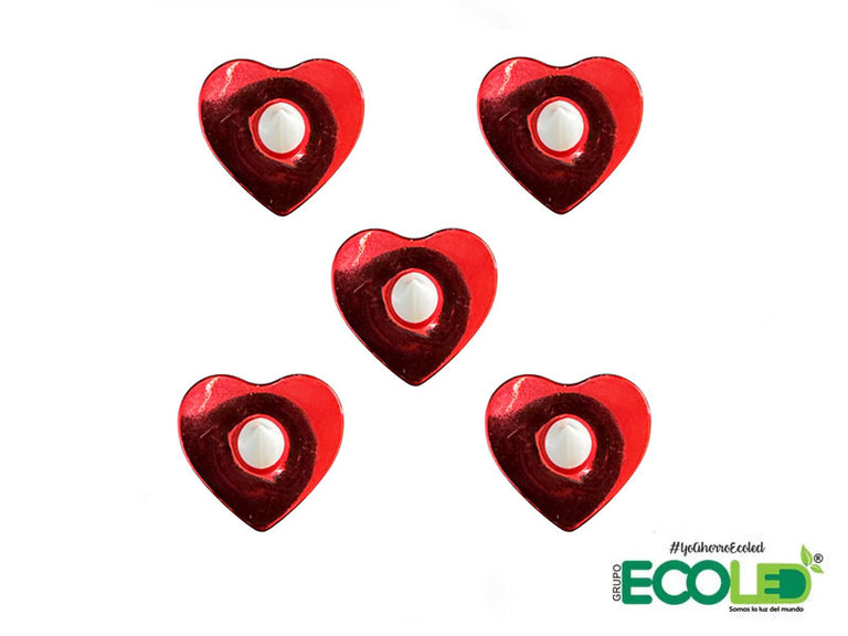 Vela Led Corazón Cálida  (Caja X 24 Und)