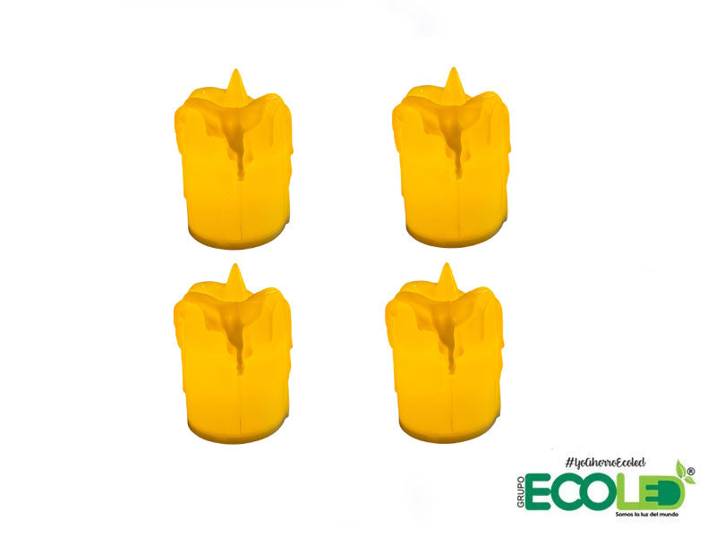 Vela Derretida Amarilla Led Ambar (Caja X 24 Und)