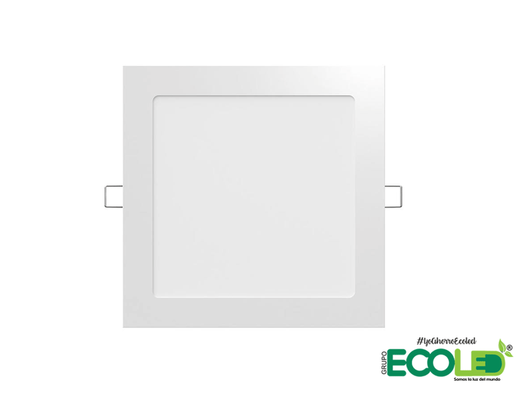 panel led cuadrado incrustar vista frontal fondo transparente