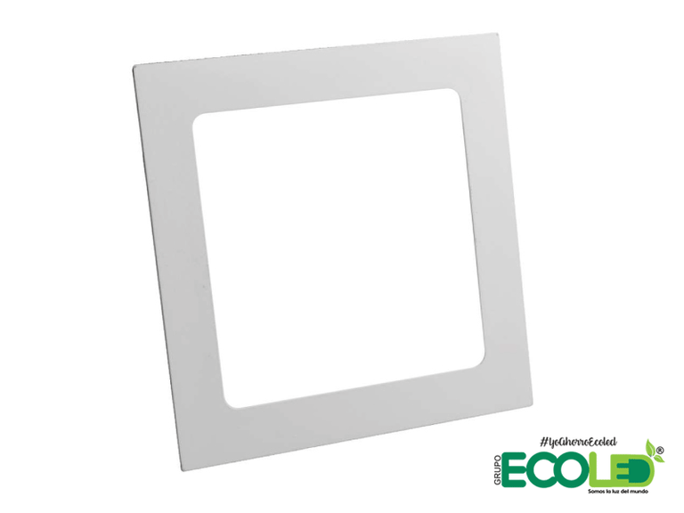 panel led cuadrado incrustar vista frontal fondo transparente