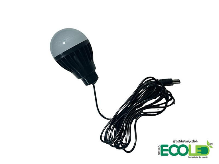 Bombillo recargable USB 10W con panel solar