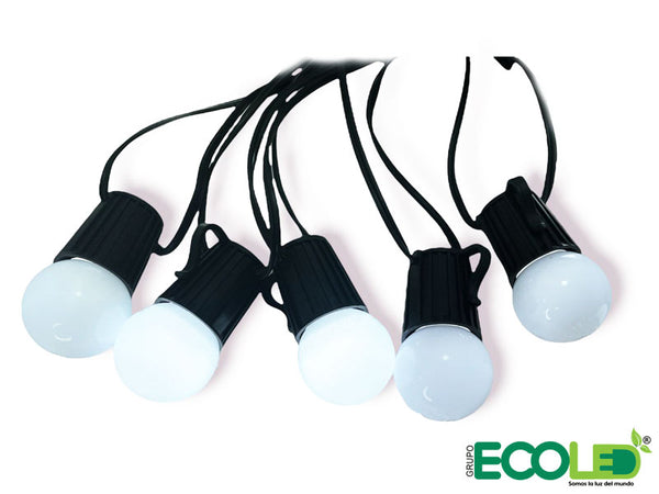 Ramal negro 5 metros con bombillos ping pong