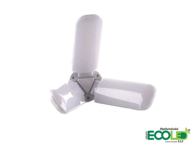 Bombillo led 3 aspas deformable