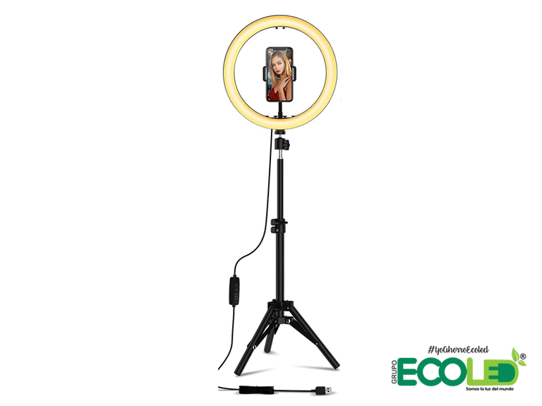 Aro de luz 3 tonos de 26cm-33cm-45cm con trípode