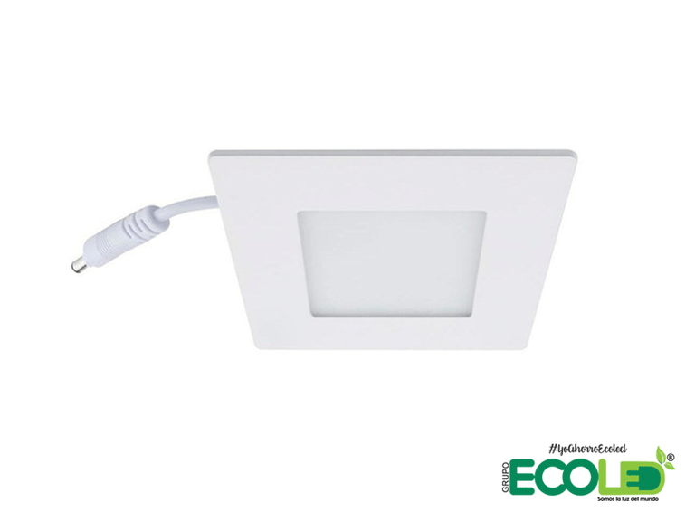 panel led cuadrado incrustar vista inferior fondo transparente