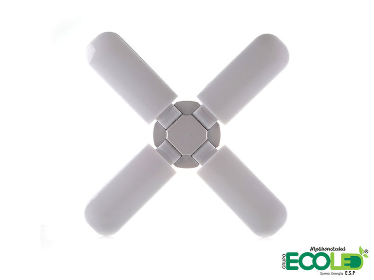 Bombillo led 4 aspas deformable