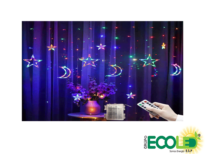 Cortina de Luces Luna/Estrella