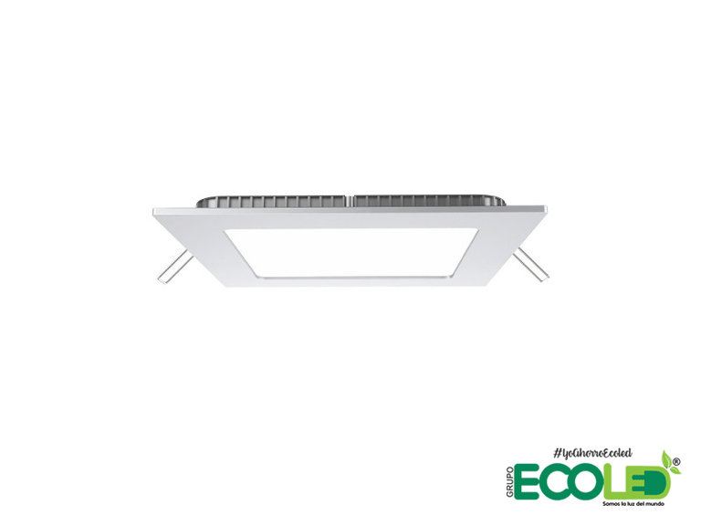 panel led cuadrado incrustar vista inferior fondo transparente