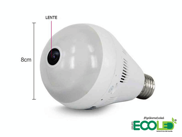 Bombillo cámara espía 360 wifi