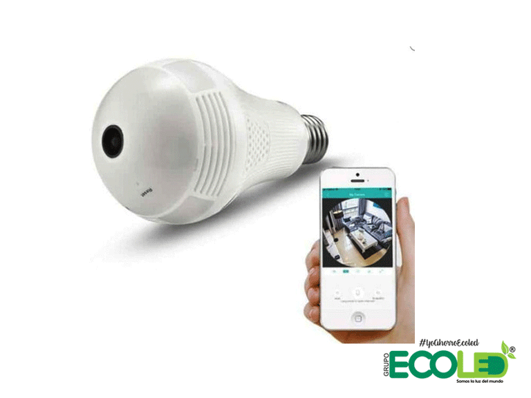 Bombillo cámara espía 360 wifi
