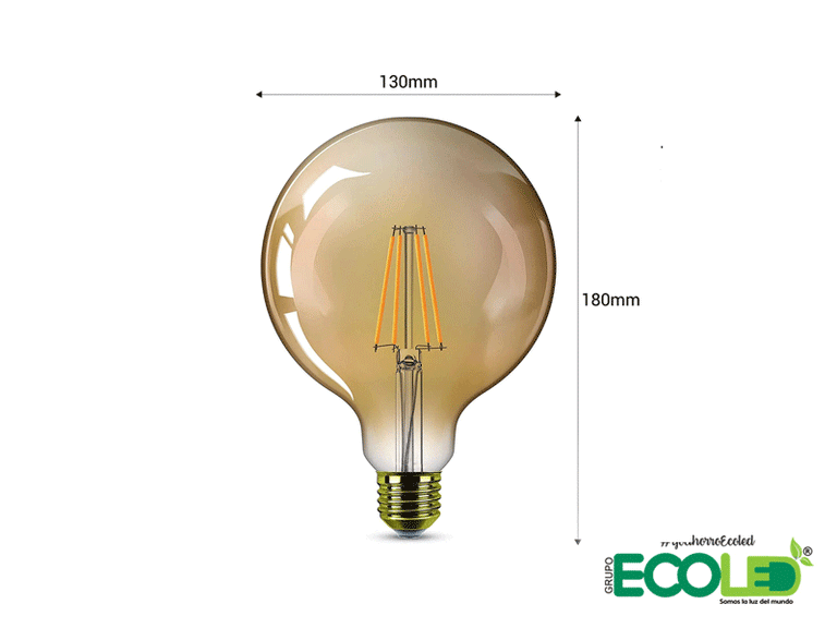 Bombillo De Filamento Globo LED G125 Dimerizable 4W