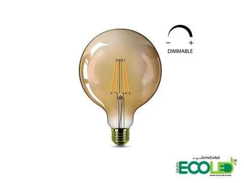 Bombillo De Filamento Globo LED G125 Dimerizable 4W