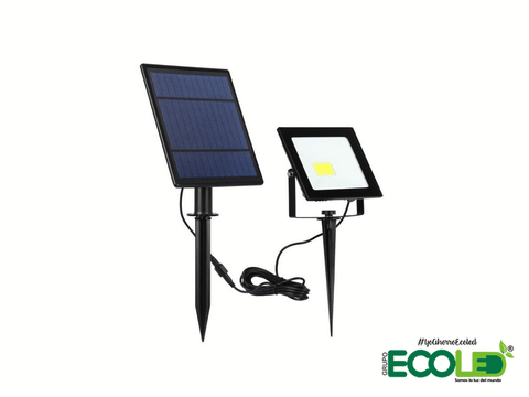 Estaca Solar LED 12W  Para Jardín Panel Aparte