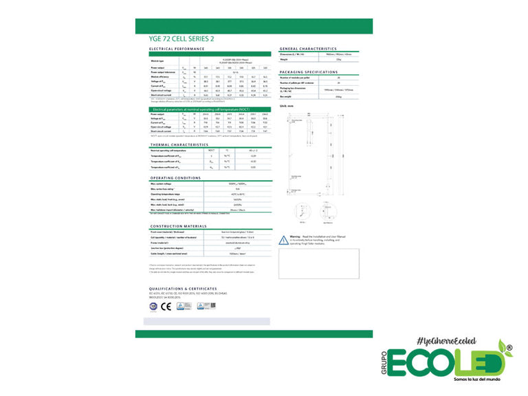 Modulo  Solar 330W 24V Policristalino