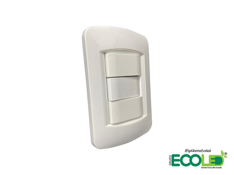 Interruptor Sencillo Blanco vista 3/4 fondo transparente