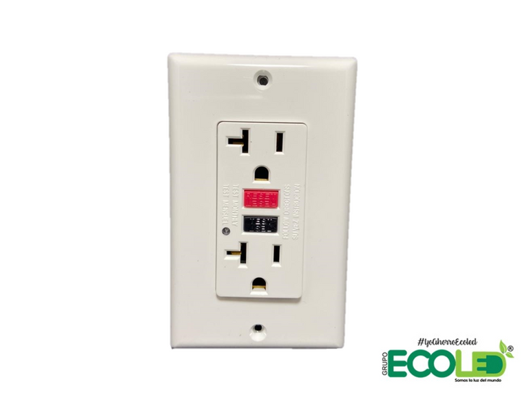 Interruptor de circuito de falla a tierra vista frontal fondo transparente