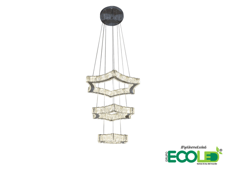 Lámpara colgante fina de cristal Aural