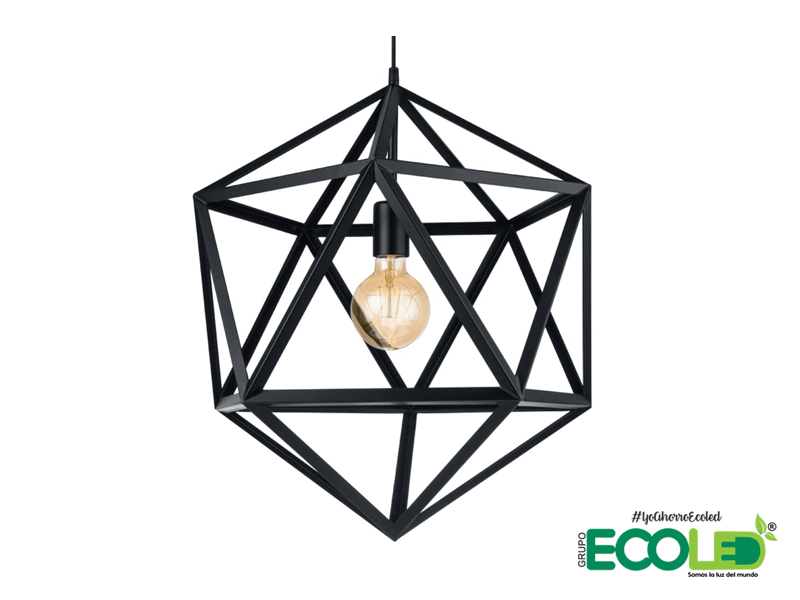 Lámpara Colgante Vintage Geométrico Embleton Negro