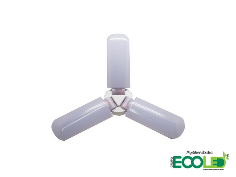 Bombillo led 3 aspas deformable