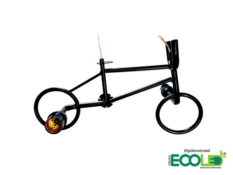Lámpara vintage minibiker negra fondo blanco