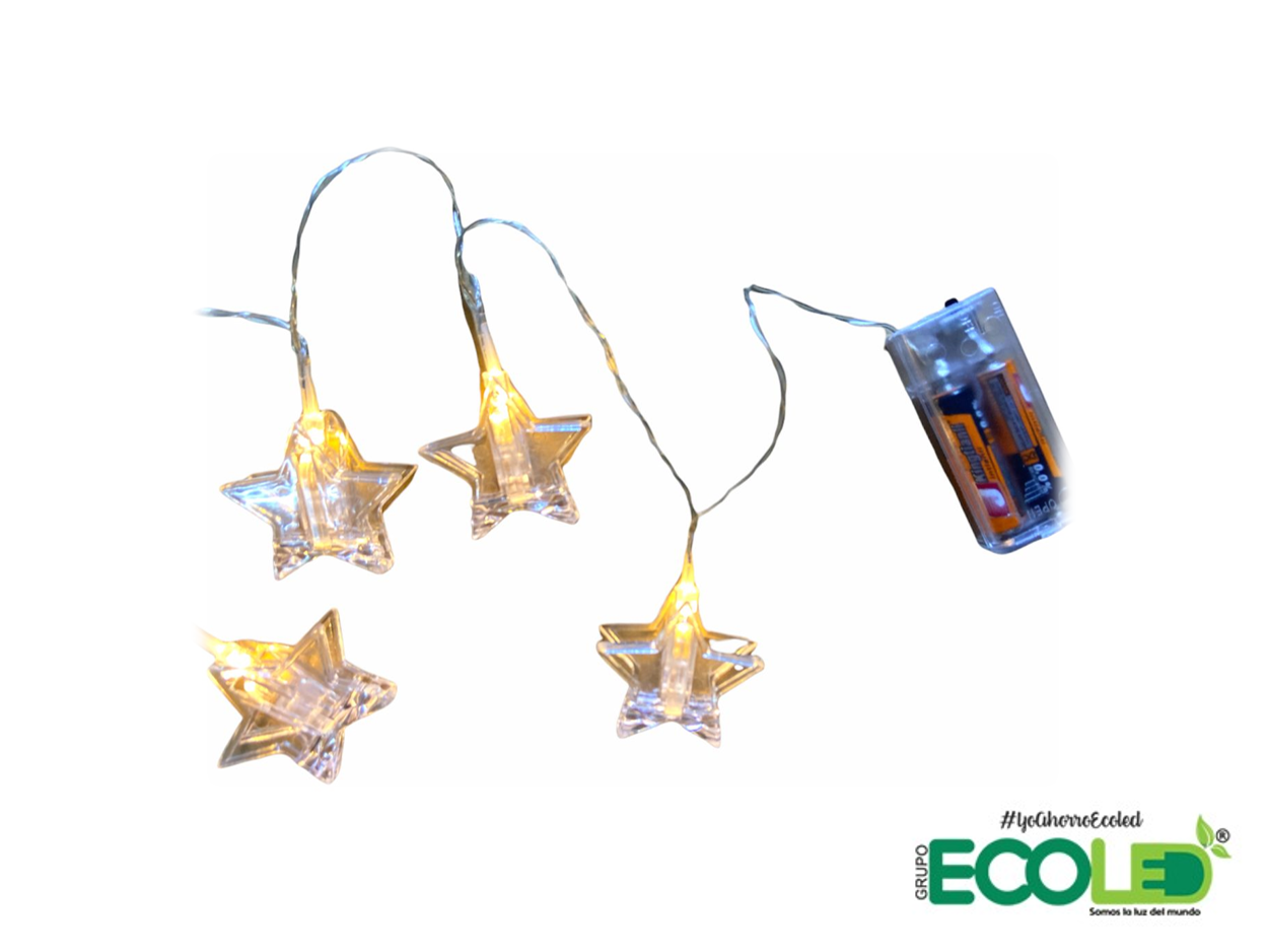 Luces lineal 10 estrellas luz cálida