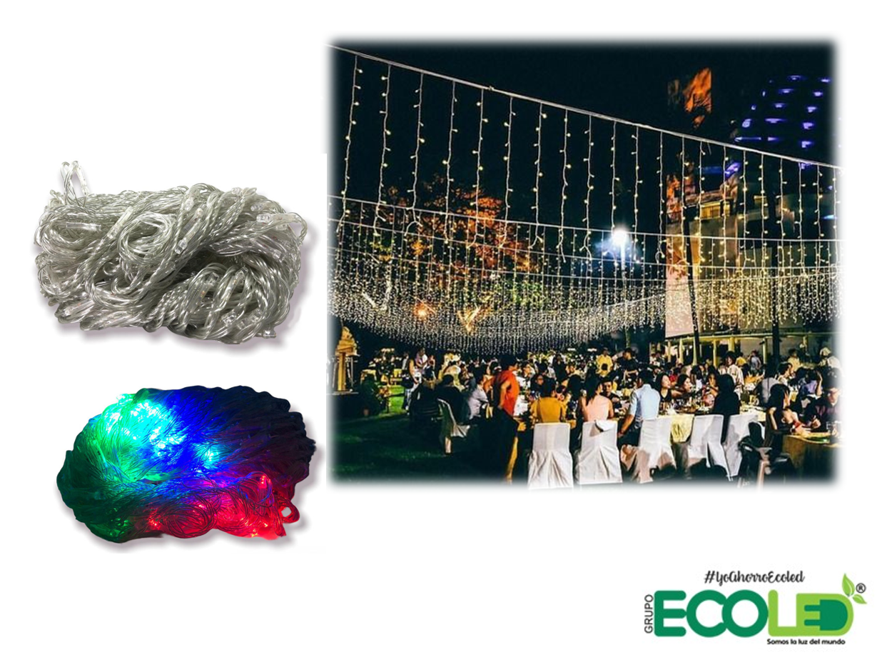 Luces led Cascada Chorro 6x1 multicolor
