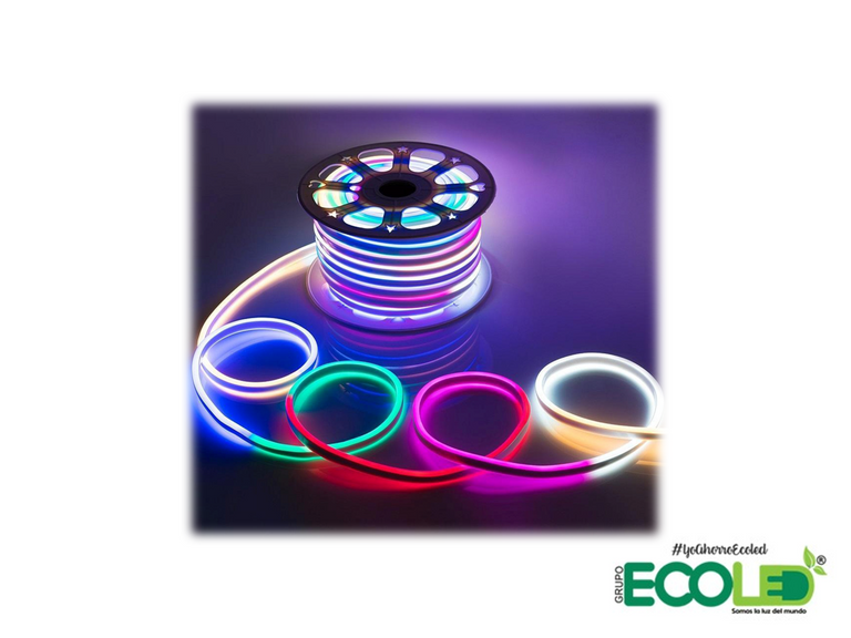 Cinta Led Neón Flex Rollo por 100 Metros RGB