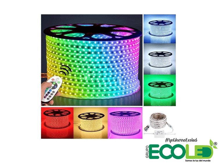 Cinta Led Rgb x 100 Metros A 110v Con Controlador