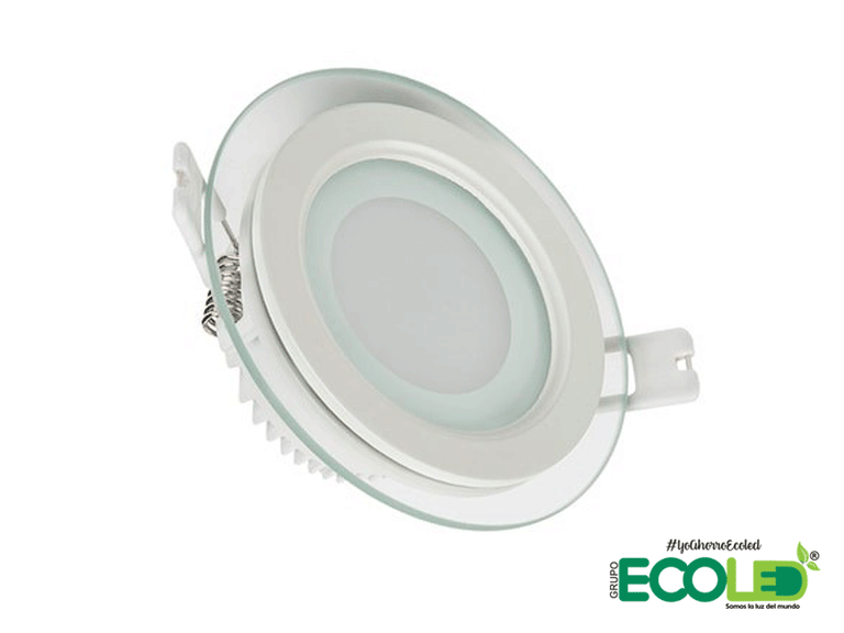 Panel Cristal LED Redondo Incrustar redondo borde vidrio 3 Tonos