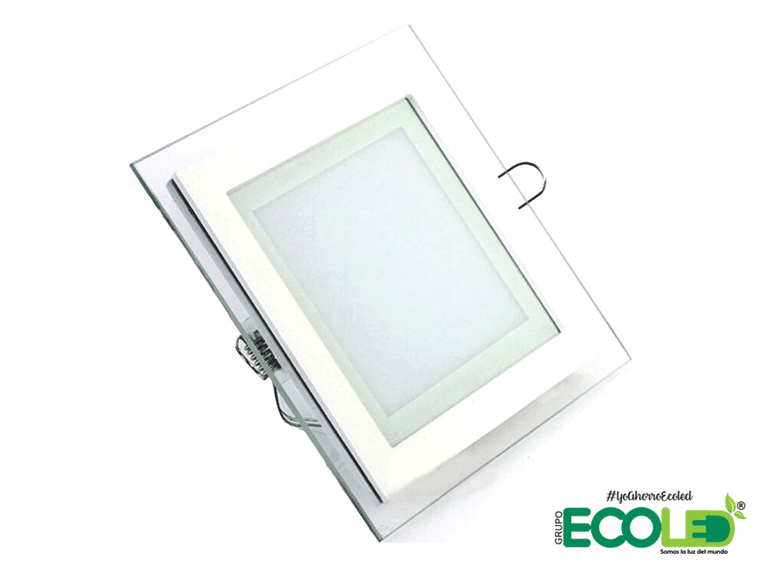 panel cristal led vista 3/4 fondo transparente