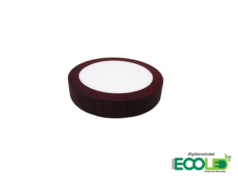 Panel Led borde madera redondo sobreponer luz Blanca