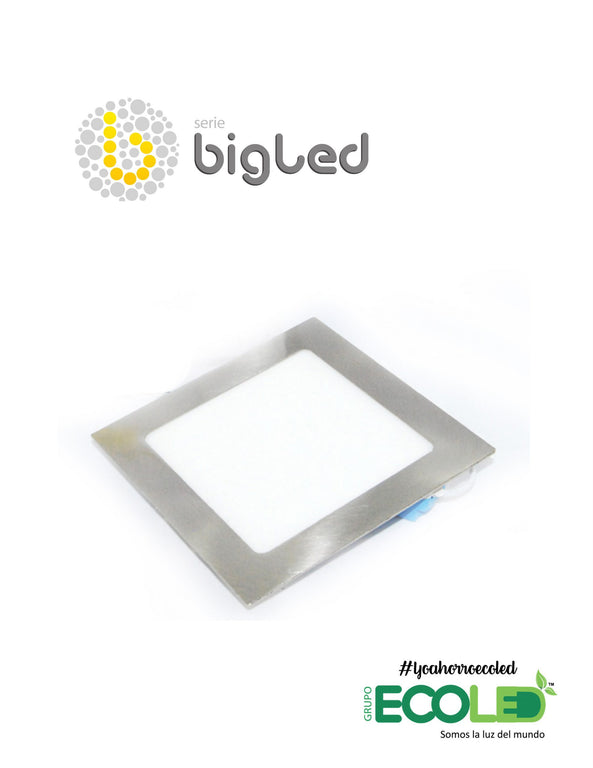 Panel led 12w incrustar Cuadrado satín luz blanca crustar satín luz