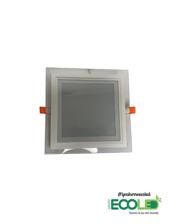 Panel Led Cuadrado Borde Vidrio Luz CALIDA
