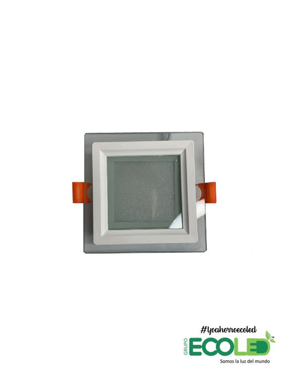 Panel Led Cuadrado Borde Vidrio Luz CALIDA