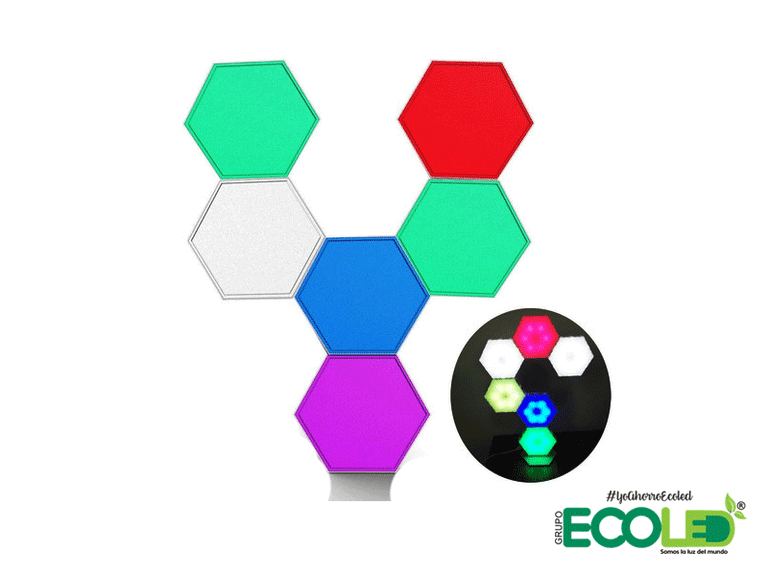 Paneles LED Hexagonal Táctil RGB Neón