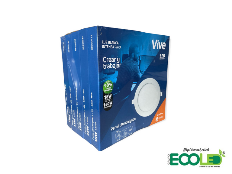 Panel redondo incrustar ultradelgado Celsia 12w - 18w - 5 unidades